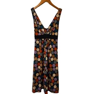 BCX Polka Dot V-Neck Backless Sundress